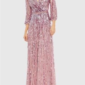 Mac Duggal floor length dress style # 5509 size 22 mauve